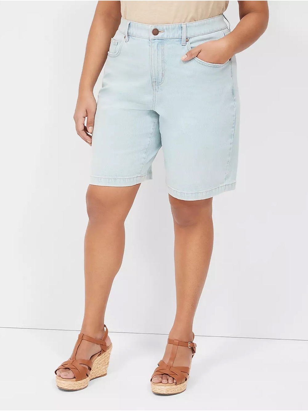 Lane Bryant Boyfriend Fit Bermuda Jean Shorts NWT